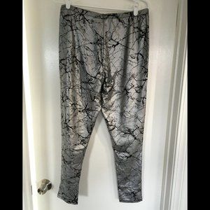 Metallic / Silver & Black Marble Leggings